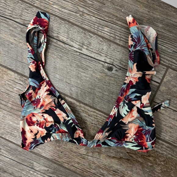 Tori Praver 'Adriana' Ruffled Bralette Bikini Top in STORM FLORAL - Picture 15 of 15